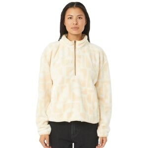 New Wave Polar Fleece Quarter Zip Pullover In Beige - M